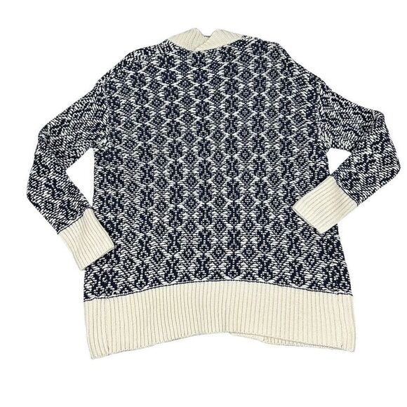 Gap Women’s Jacquard Open Front CardiganSize XS / S Navy & Cream - Picture 2 of 9